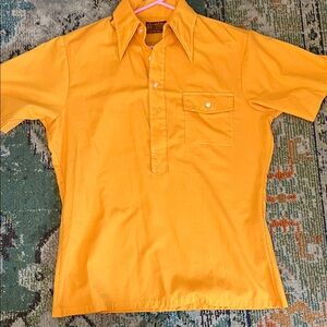 Men's Yellow Kings Road Sears 60s 70s Short Sleeve Shirt